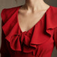Caister Statement Frill Tie Pencil Dress