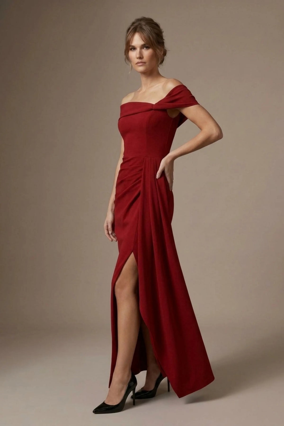 Othello Off-The-Shoulder Drape Maxi Dress
