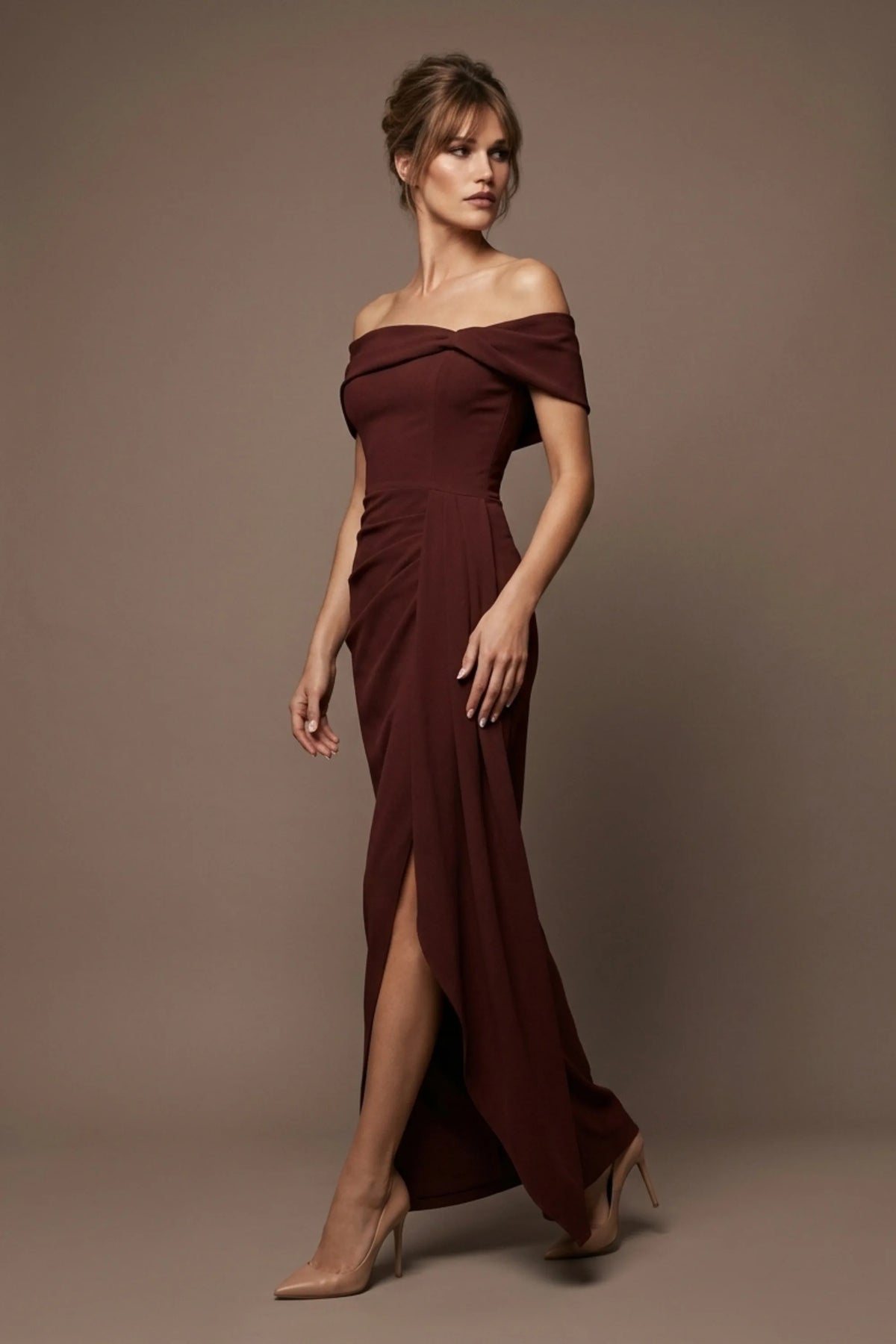 Othello Off-The-Shoulder Drape Maxi Dress
