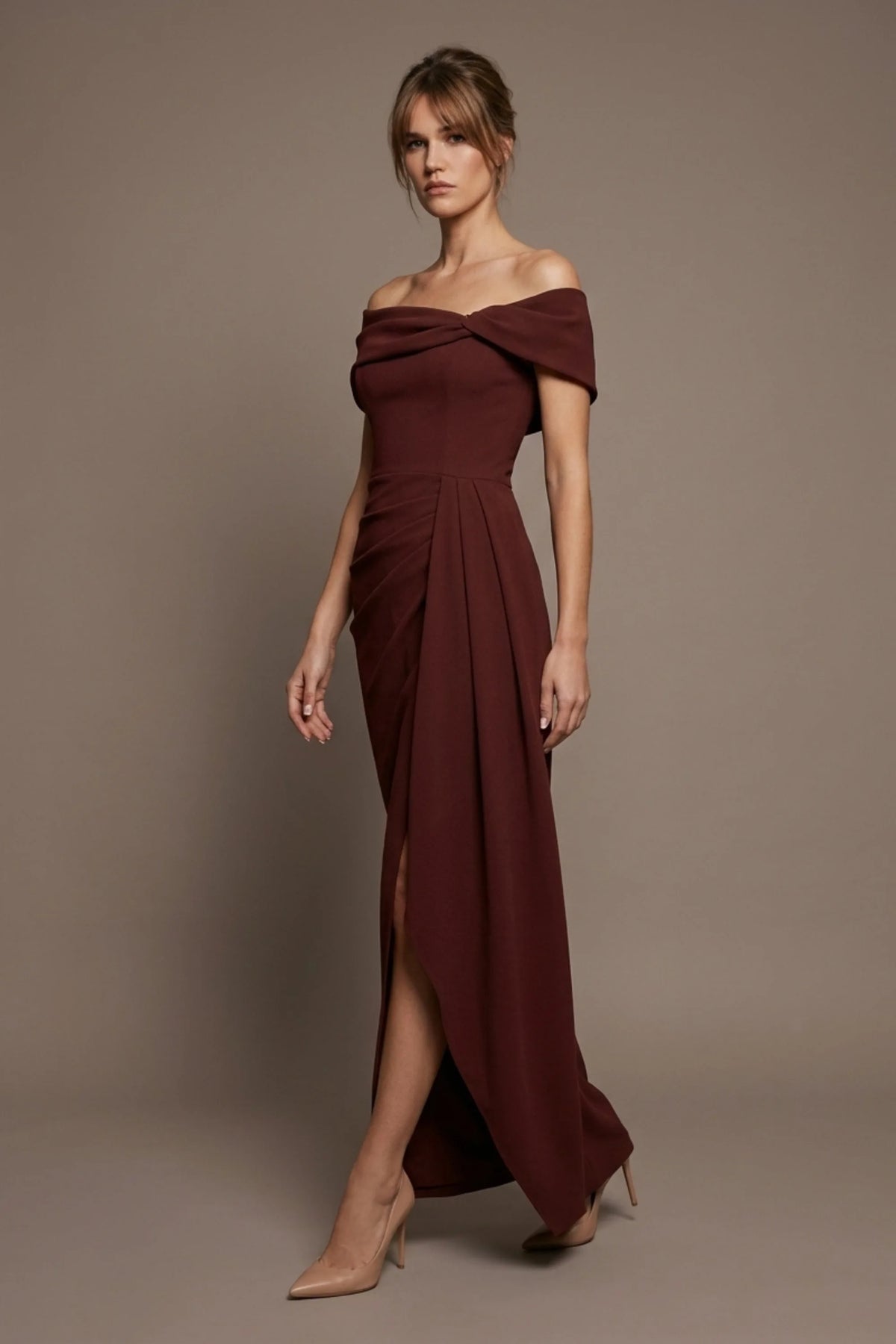 Othello Off-The-Shoulder Drape Maxi Dress
