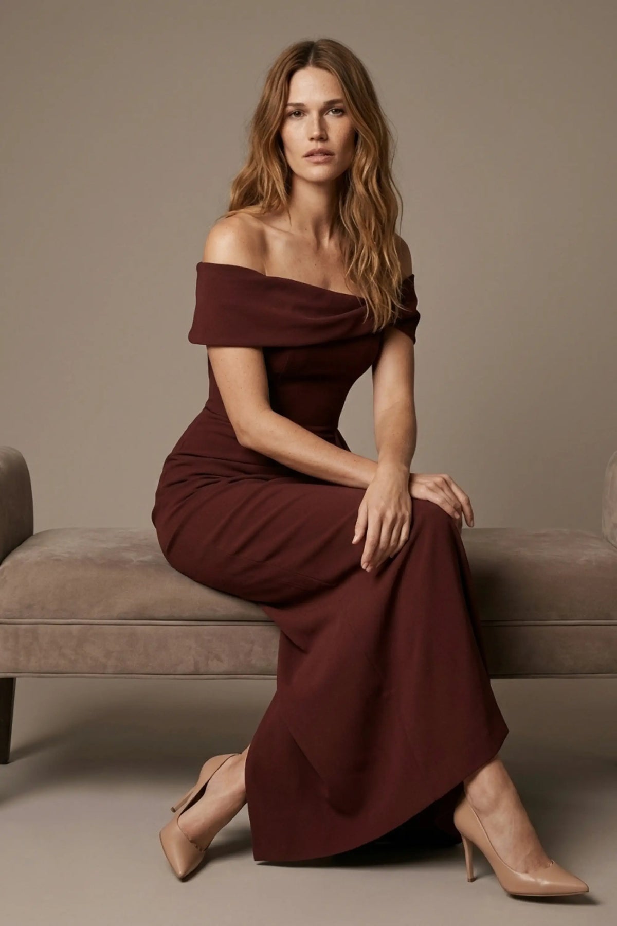 Othello Off-The-Shoulder Drape Maxi Dress
