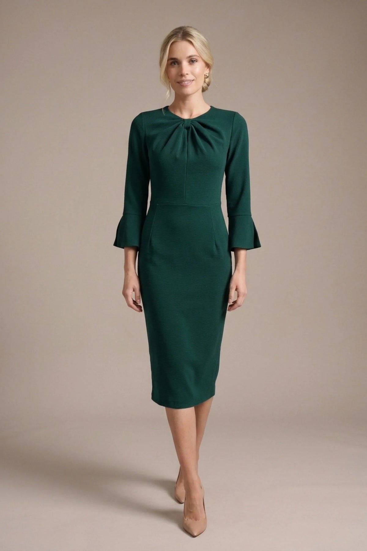 Muirfield Gathered Keyhole Pencil Dress
