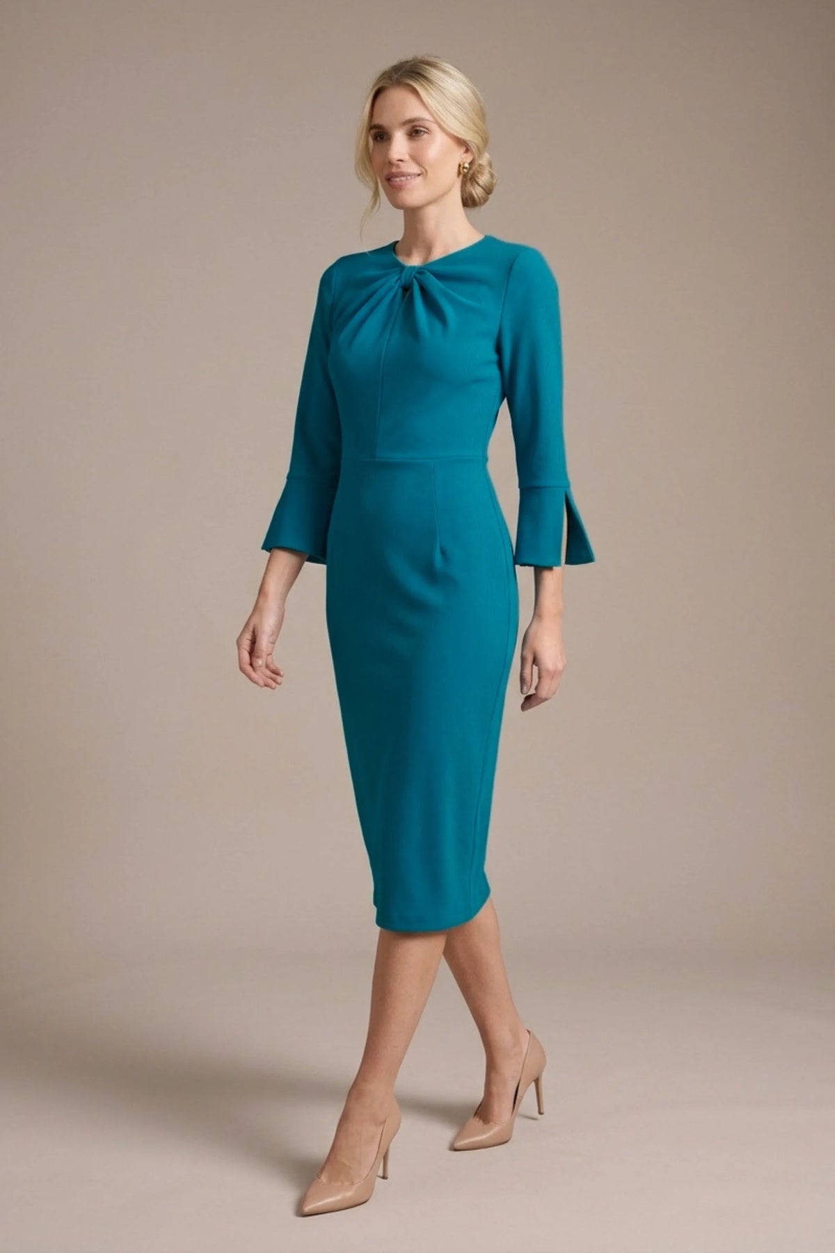 Muirfield Gathered Keyhole Pencil Dress