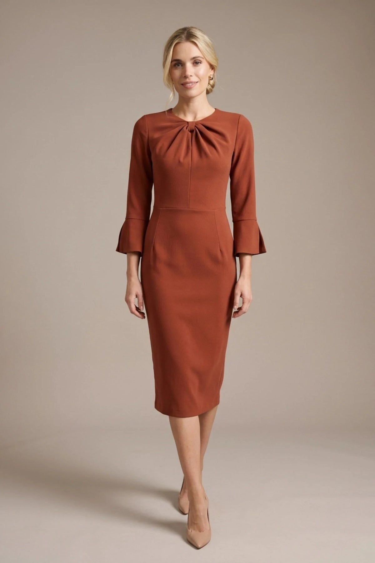 Muirfield Gathered Keyhole Pencil Dress