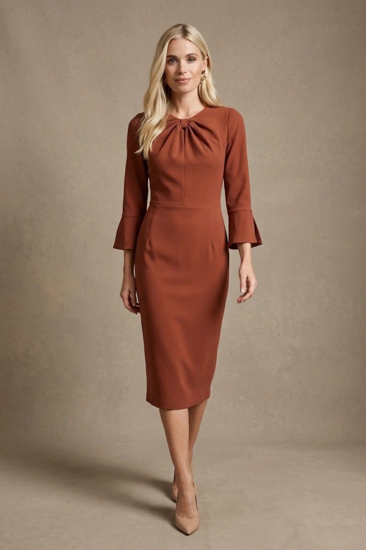 Muirfield Gathered Keyhole Pencil Dress