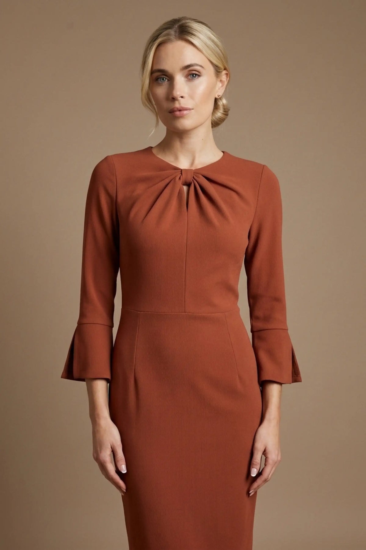 Muirfield Gathered Keyhole Pencil Dress