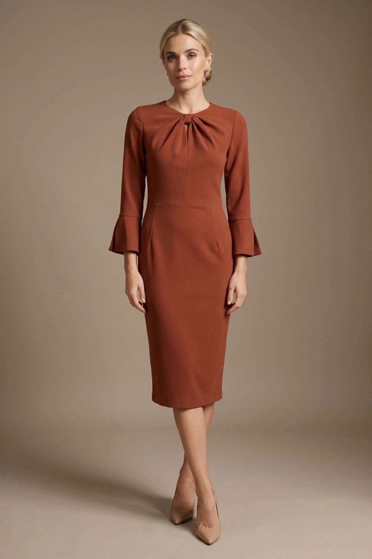 Muirfield Gathered Keyhole Pencil Dress