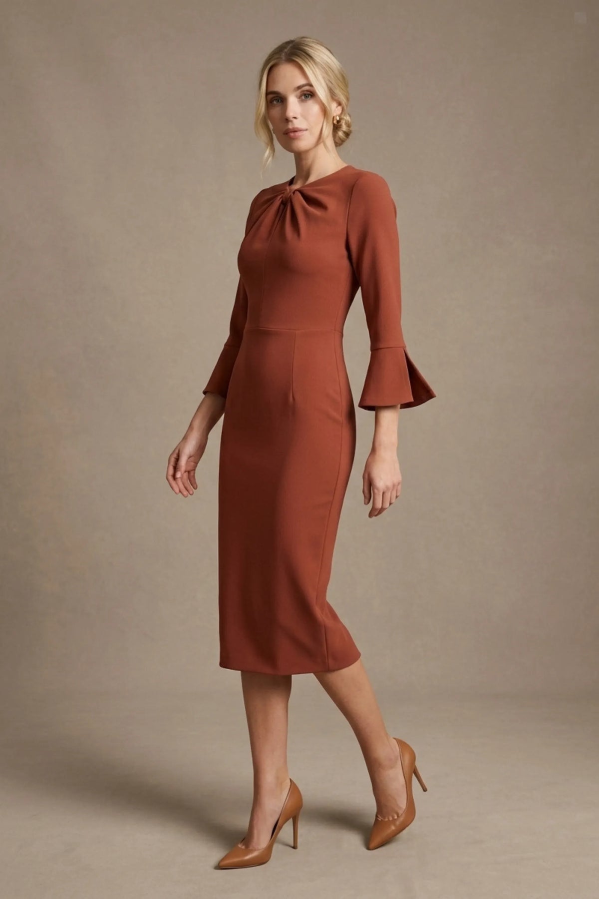 Muirfield Gathered Keyhole Pencil Dress