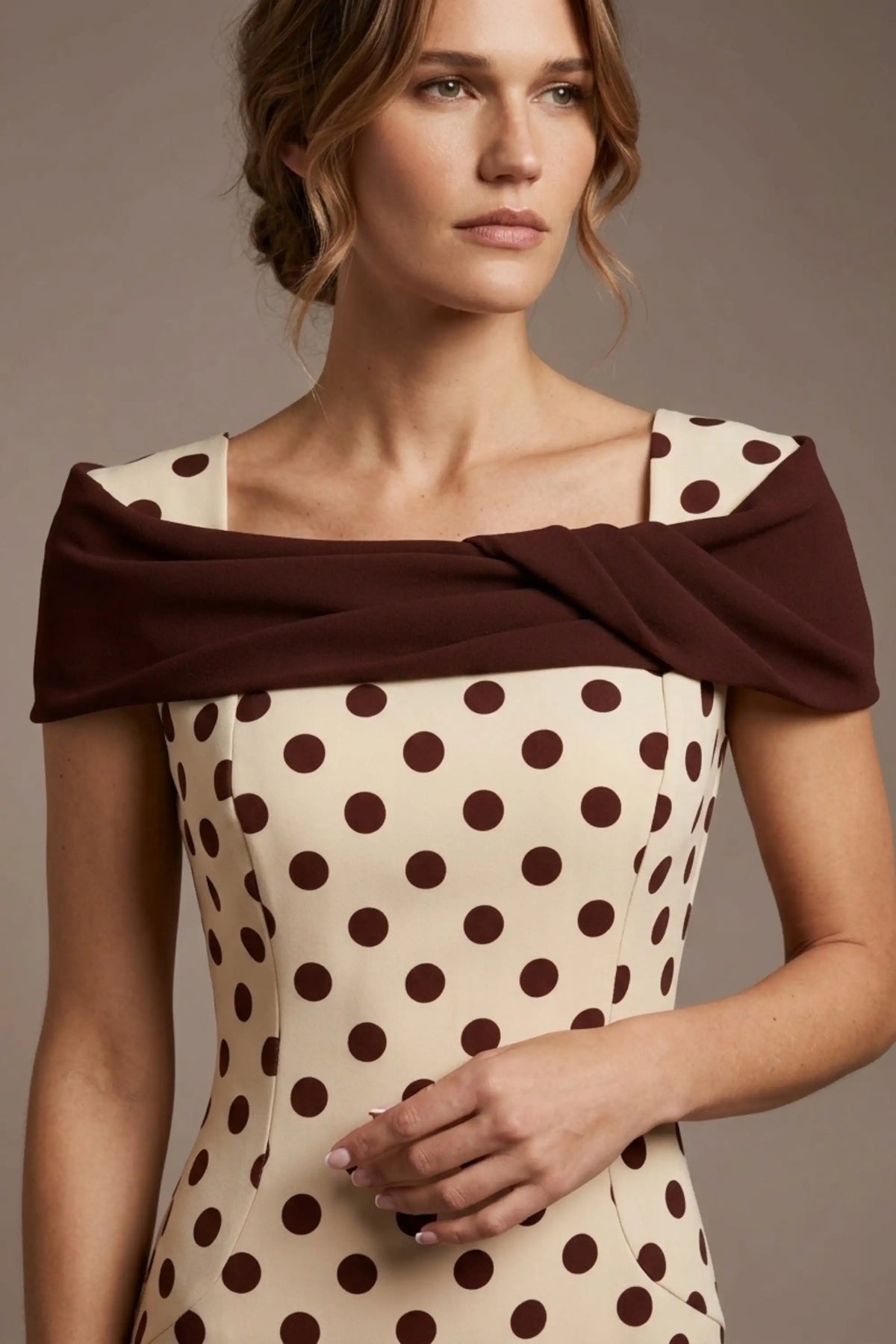 Norfolk Contrast Spot Shawl Dress