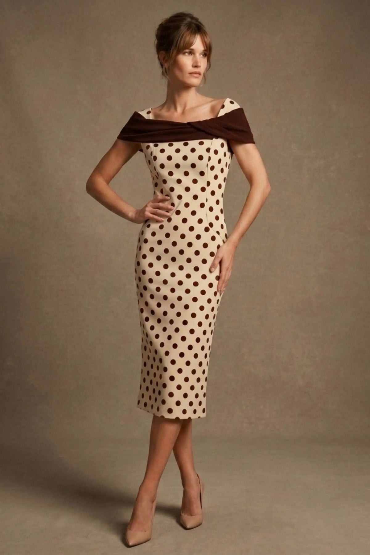 Norfolk Contrast Spot Shawl Dress