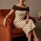 Norfolk Contrast Spot Shawl Dress