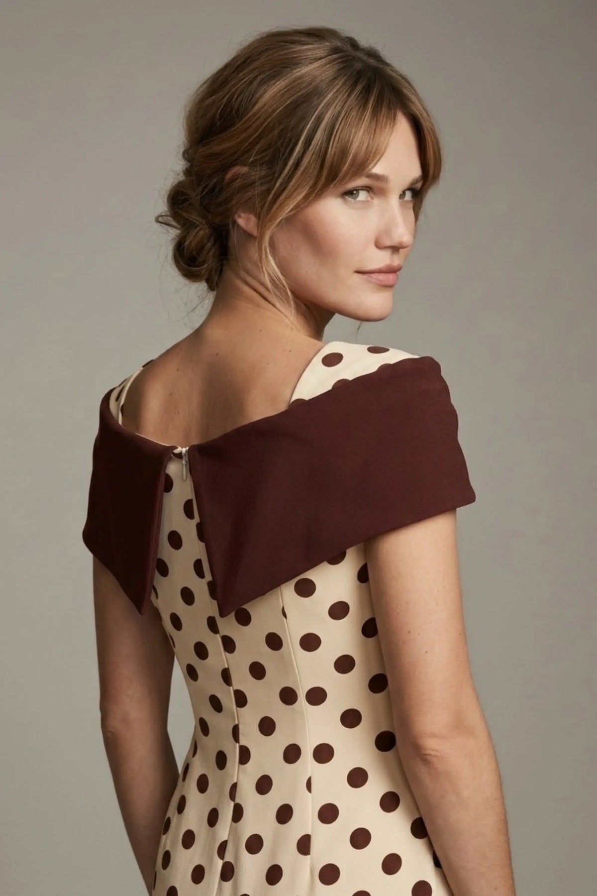 Norfolk Contrast Spot Shawl Dress