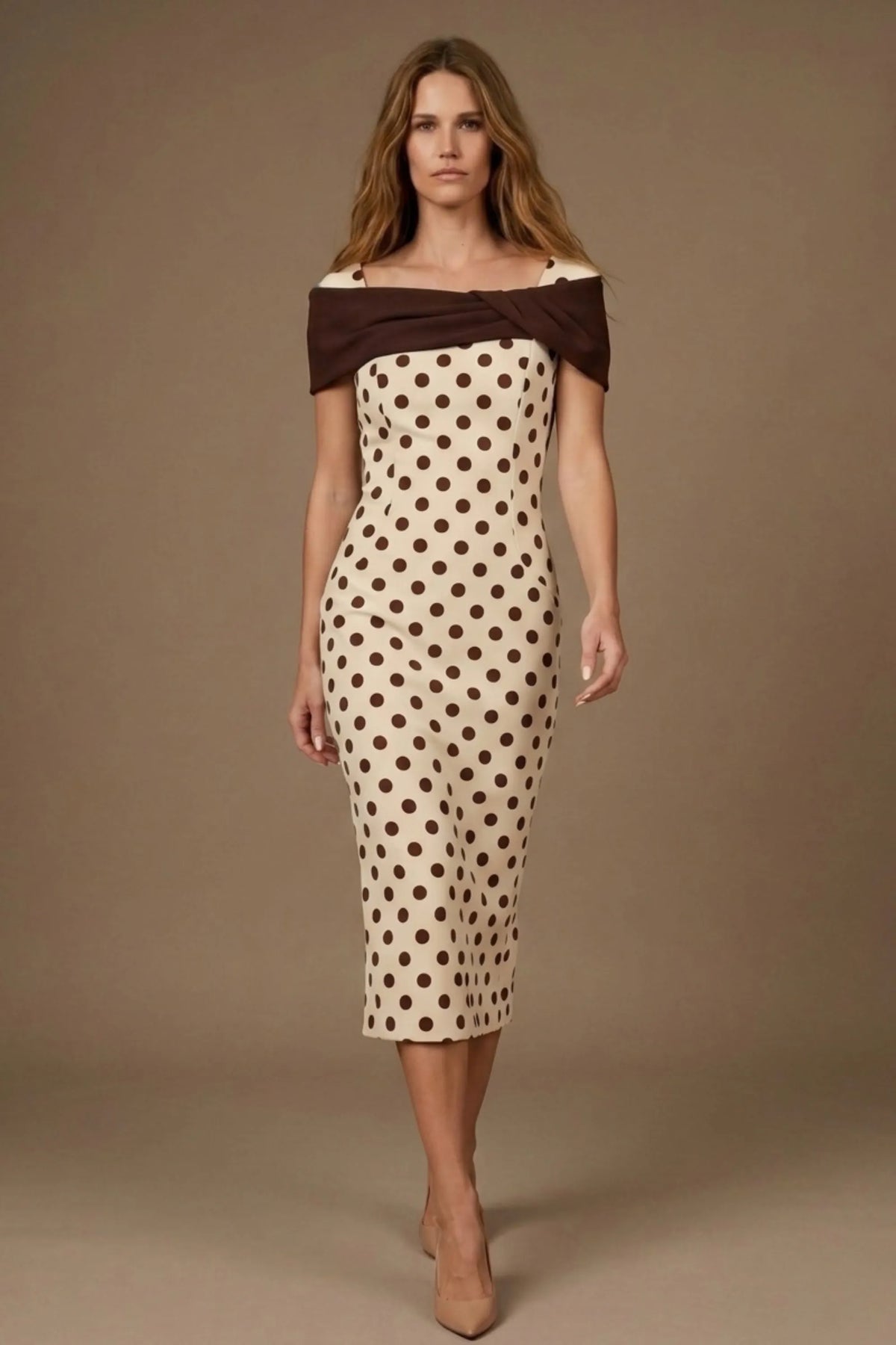 Norfolk Contrast Spot Shawl Dress