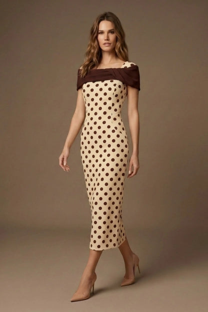 Norfolk Contrast Spot Shawl Dress