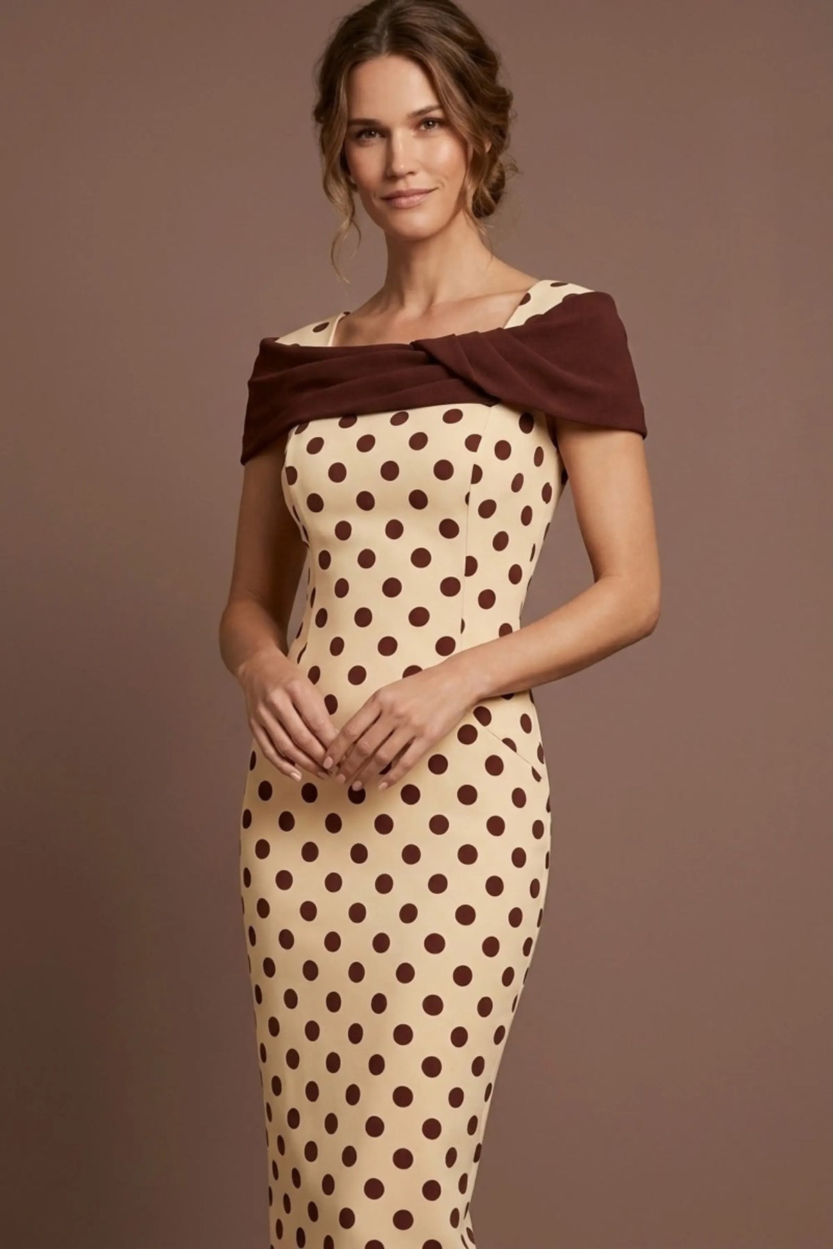 Norfolk Contrast Spot Shawl Dress