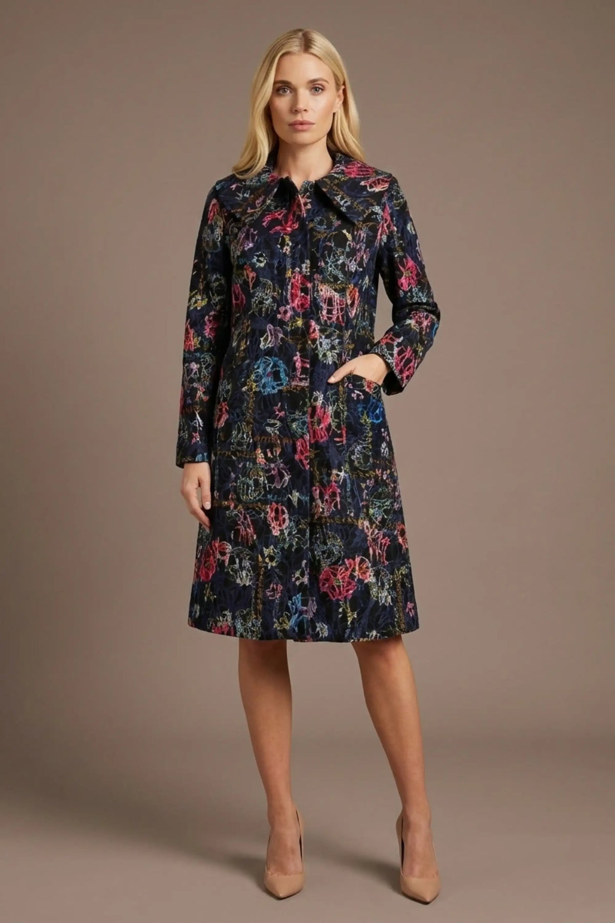 Brianca Floral Embroidered Coat