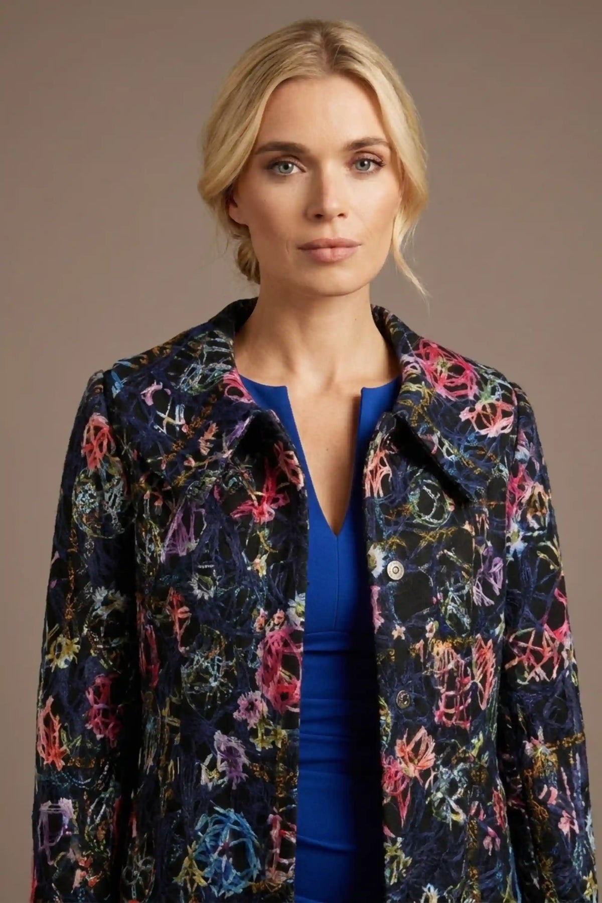 Brianca Floral Embroidered Coat