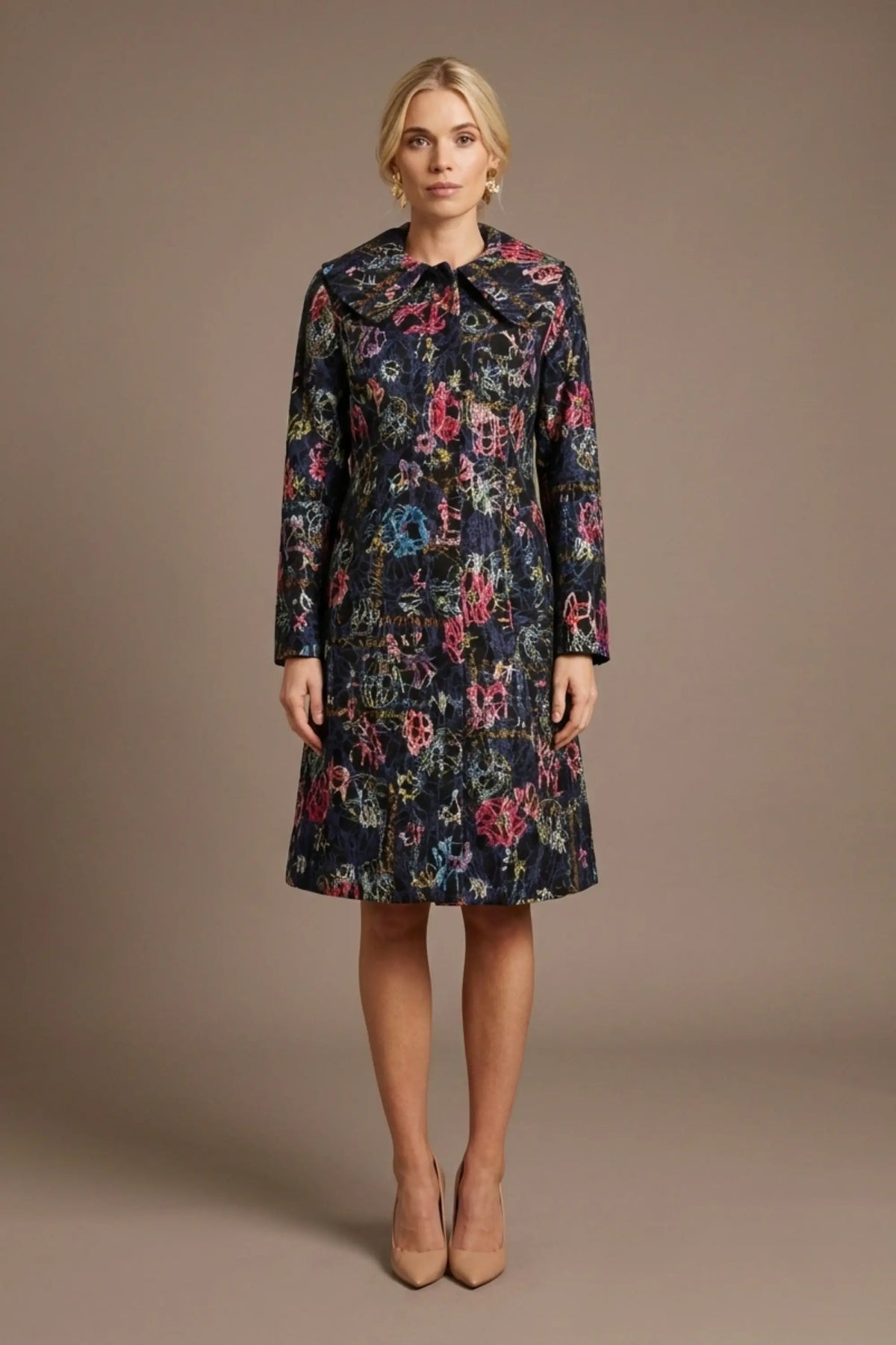 Brianca Floral Embroidered Coat