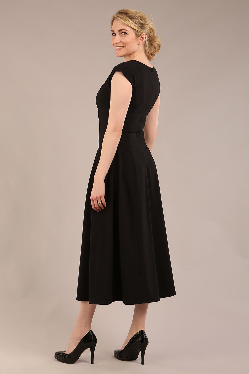 Audrey A-line Midi Dress With Pockets 