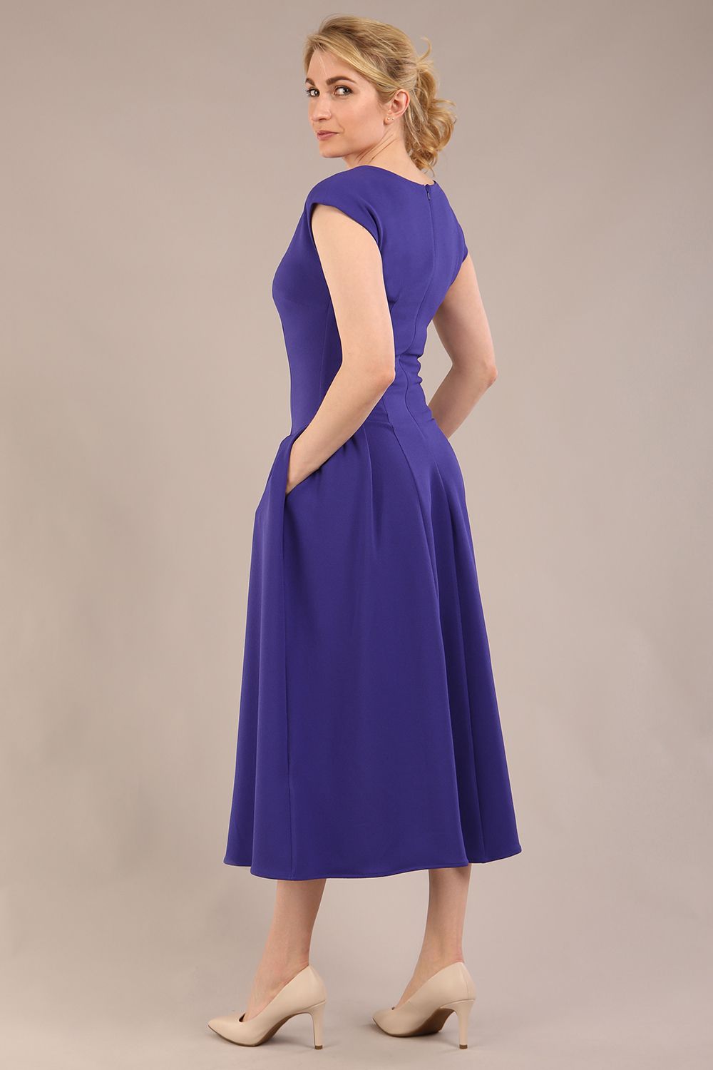 Audrey A-line Midi Dress With Pockets 