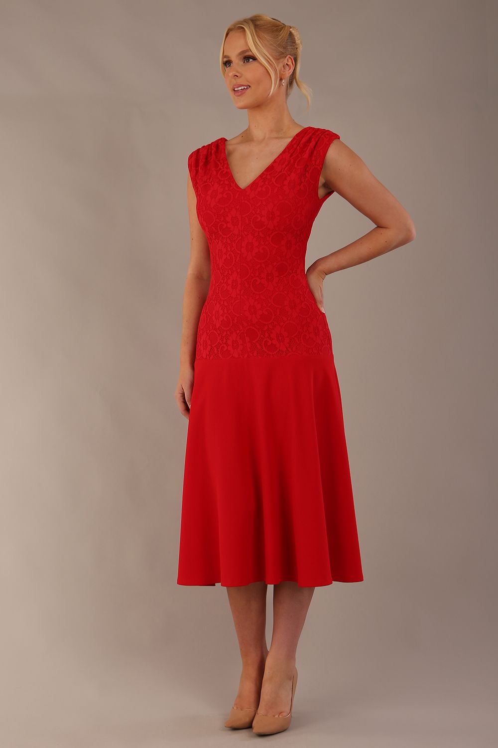 Ayesha Lace Bodice A-Line Dress 