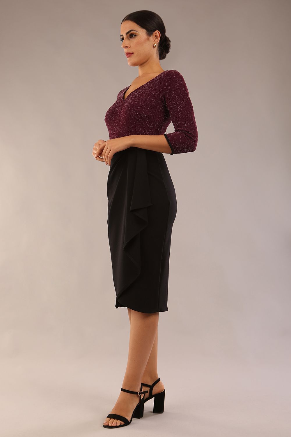 Brianna Contrast Sparkle Pencil Dress 