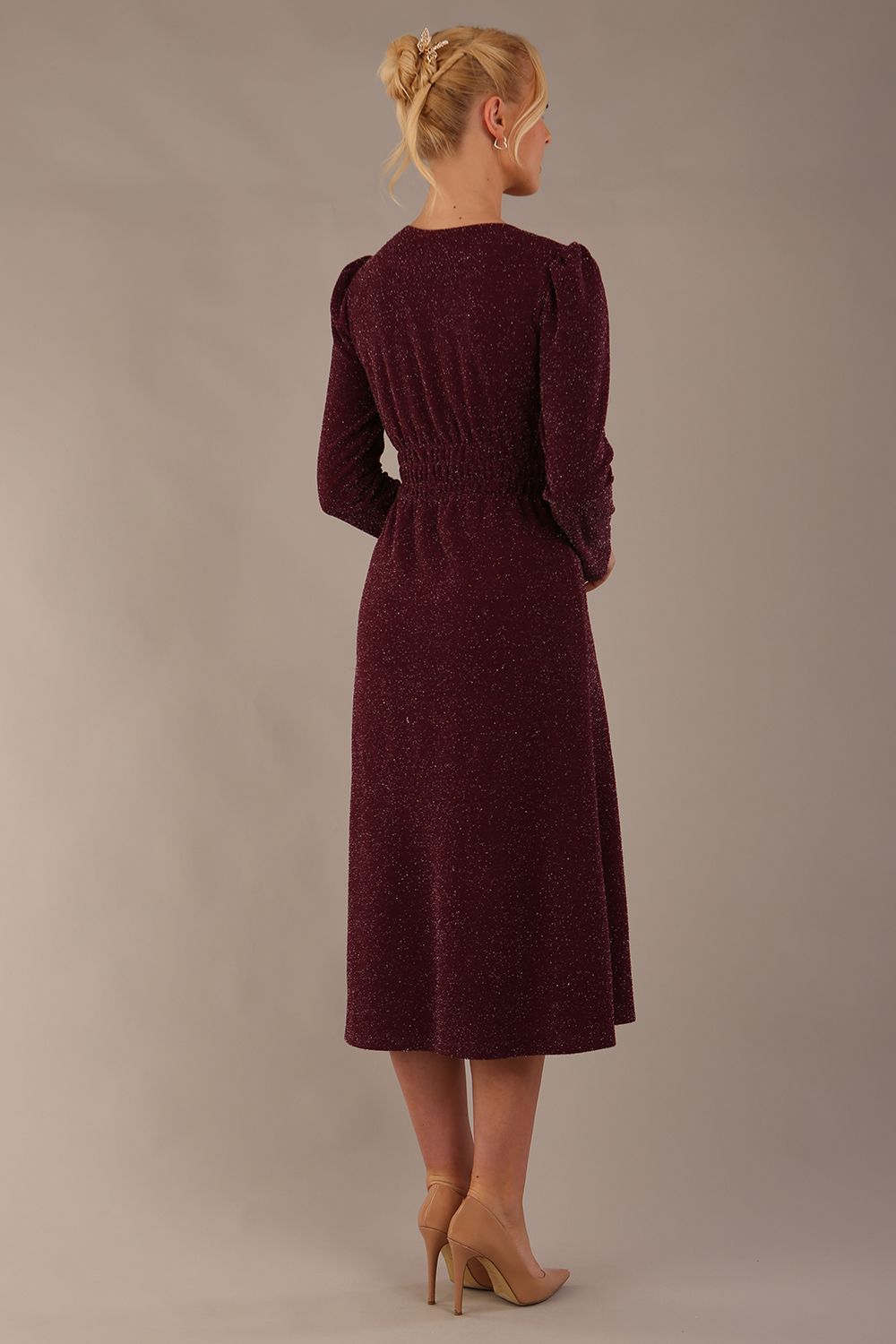 Calvert Sparkle Wrap V-Neck Dress 