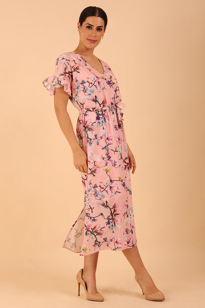 Carella Midi Navy Print Dress 