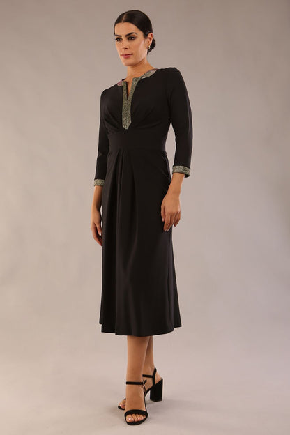Carolyn A-line Midi Length Dress 