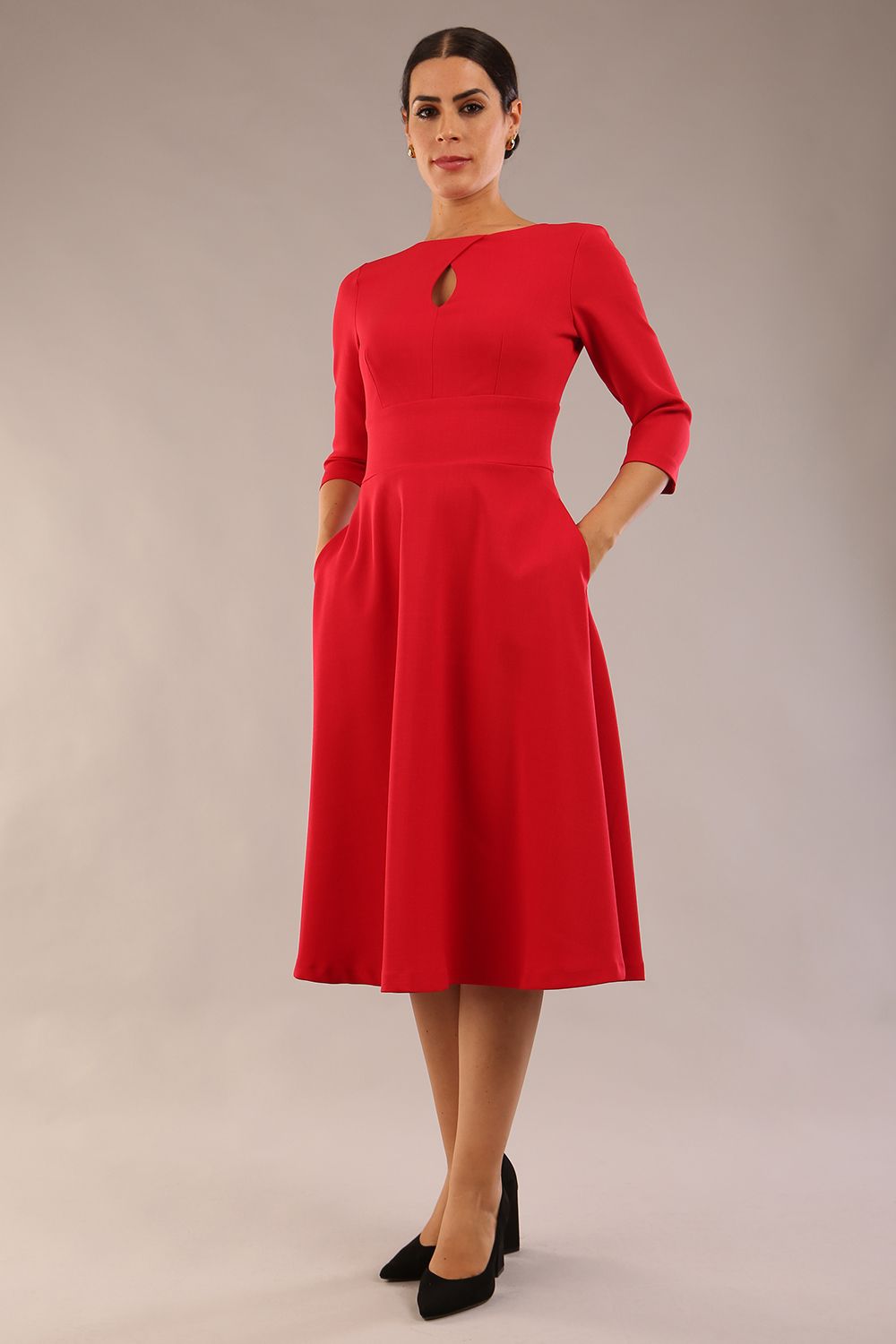 Casares Three Quarter Sleeve A-line Dress 