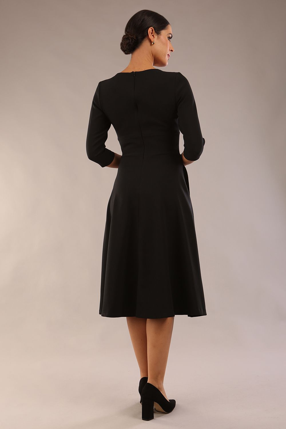 Casares Three Quarter Sleeve A-line Dress 