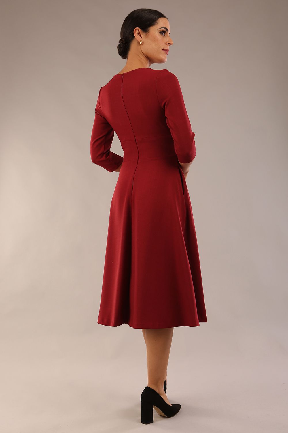 Casares Three Quarter Sleeve A-line Dress 