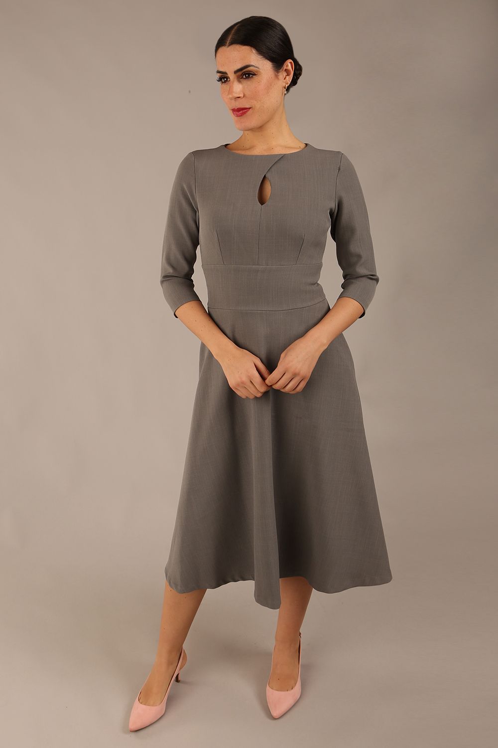 Casares Three Quarter Sleeve A-line Dress 