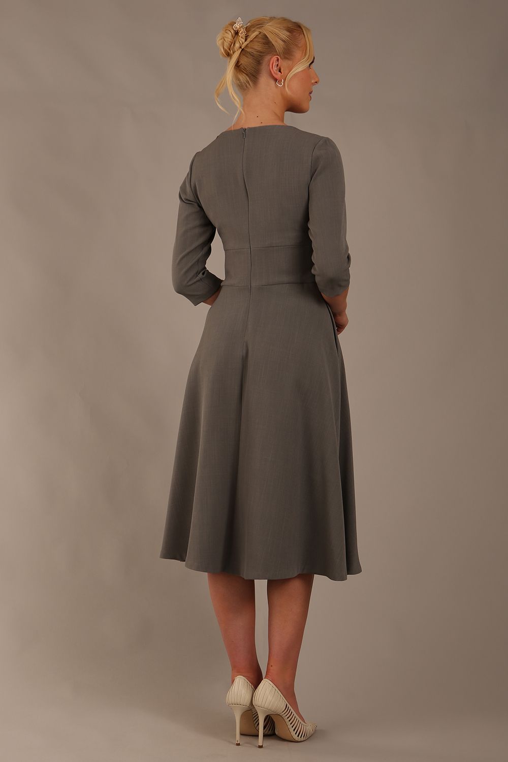 Casares Three Quarter Sleeve A-line Dress 