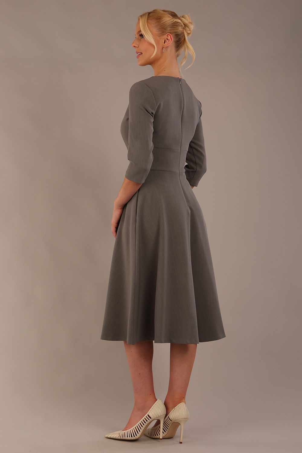 Casares Three Quarter Sleeve A-line Dress 