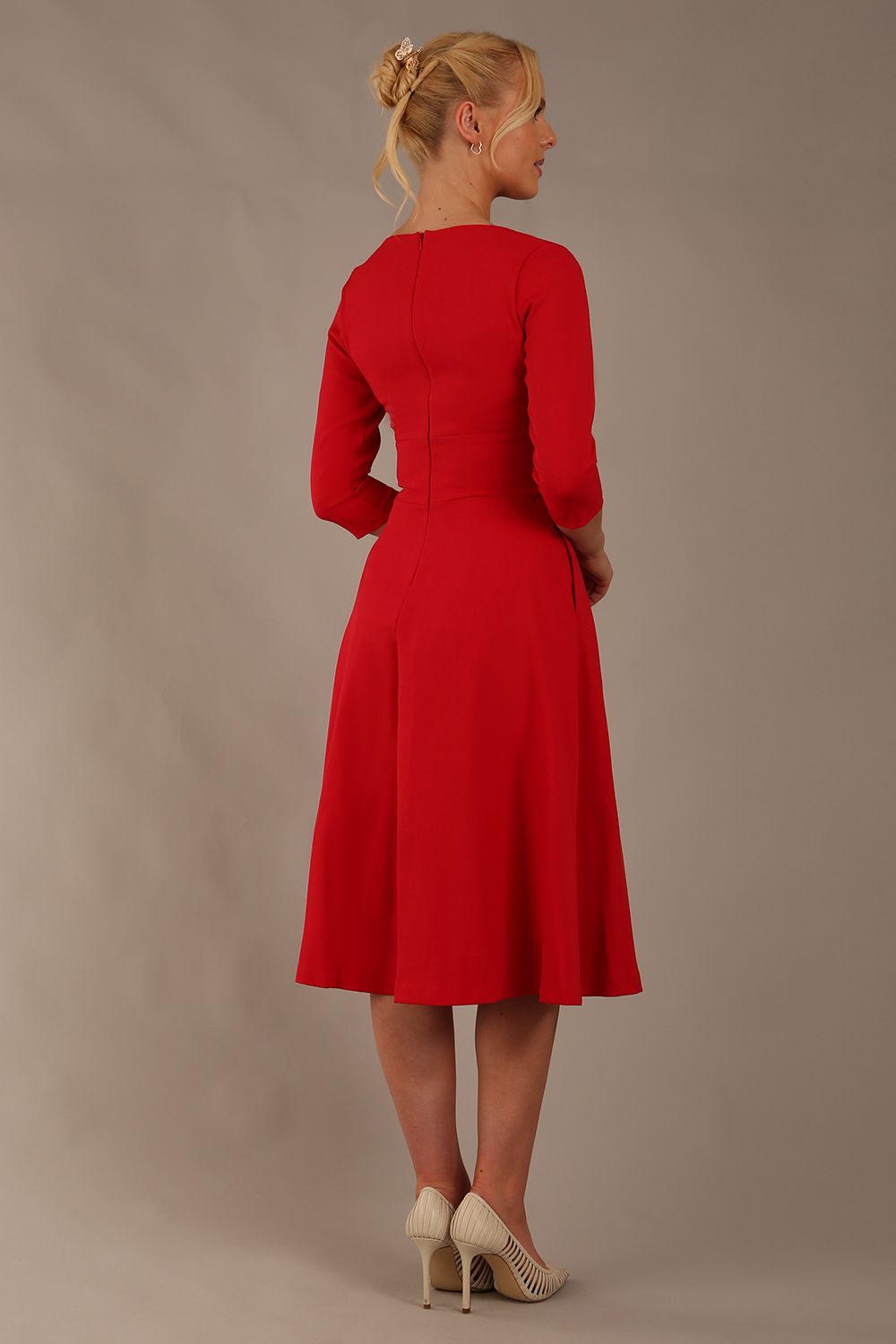 Casares Three Quarter Sleeve A-line Dress 