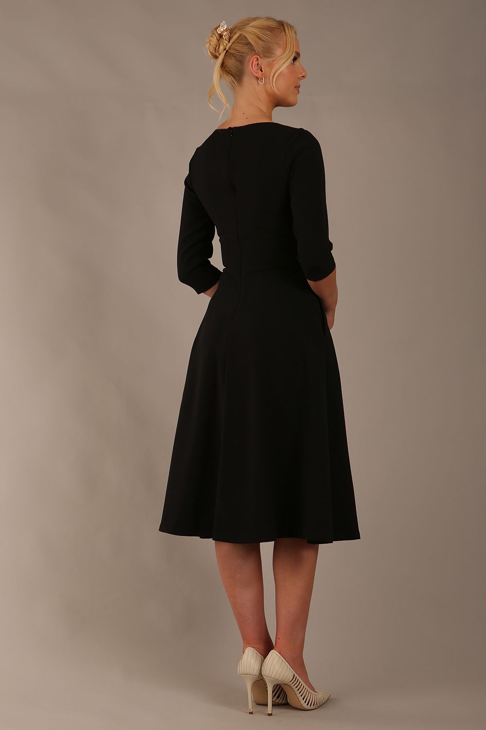 Casares Three Quarter Sleeve A-line Dress 