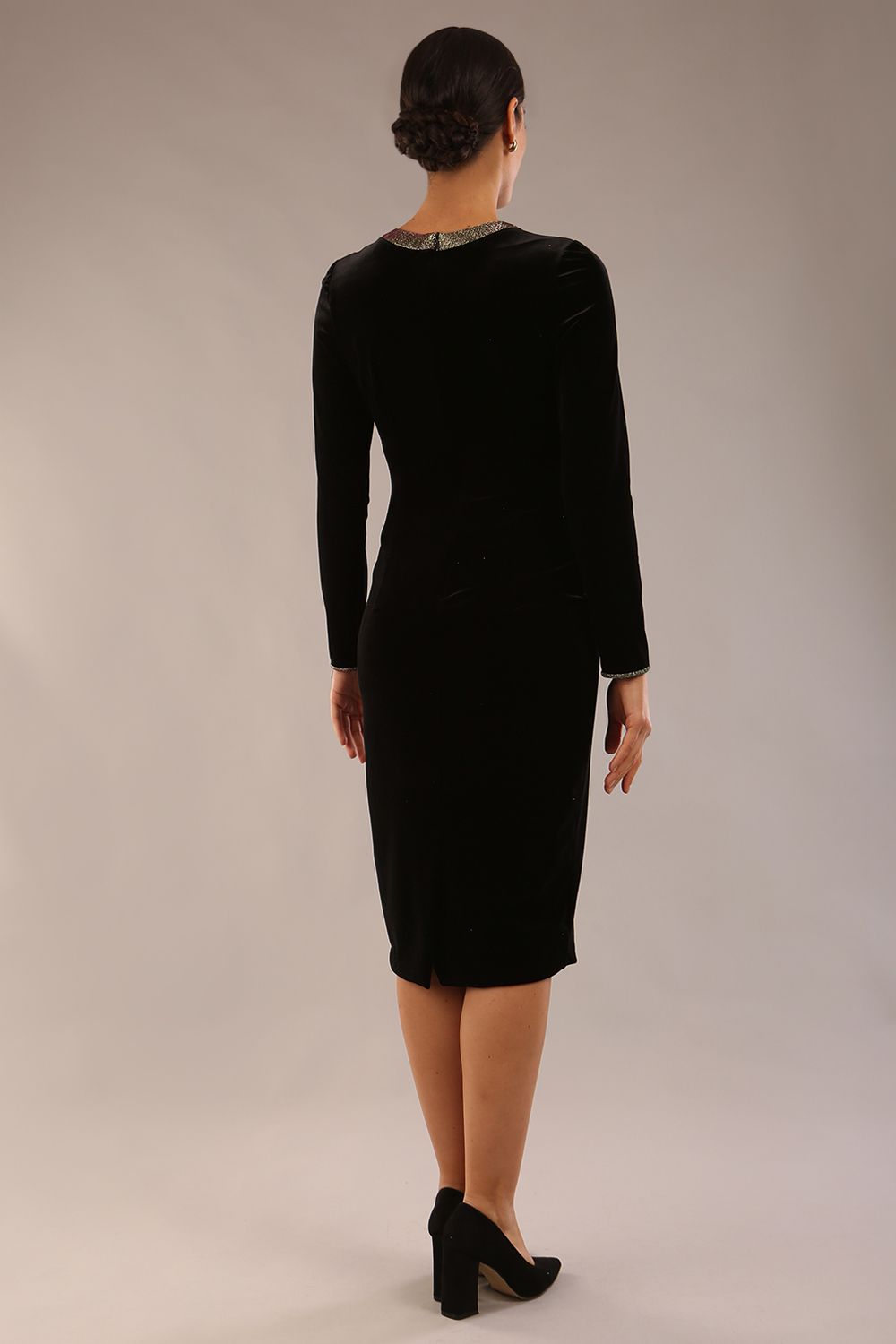 Caspian Glitter Contrast Pencil Dress 