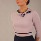 Cherie Sleeved Contrast Bow Neck Pencil Dress 