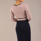 Cherie Sleeved Contrast Bow Neck Pencil Dress 
