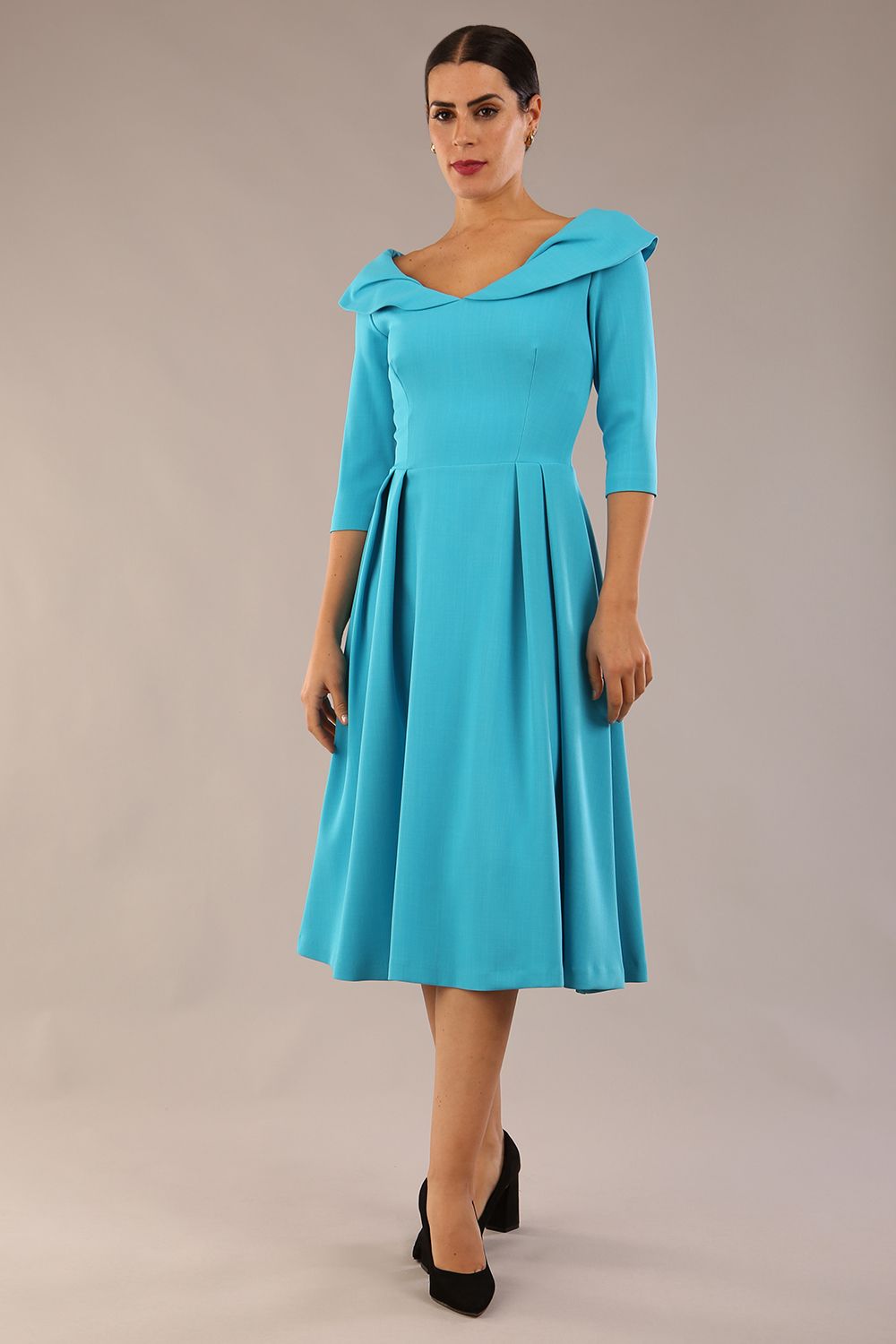 Chesterton 3/4 Sleeve A-Line Dress 