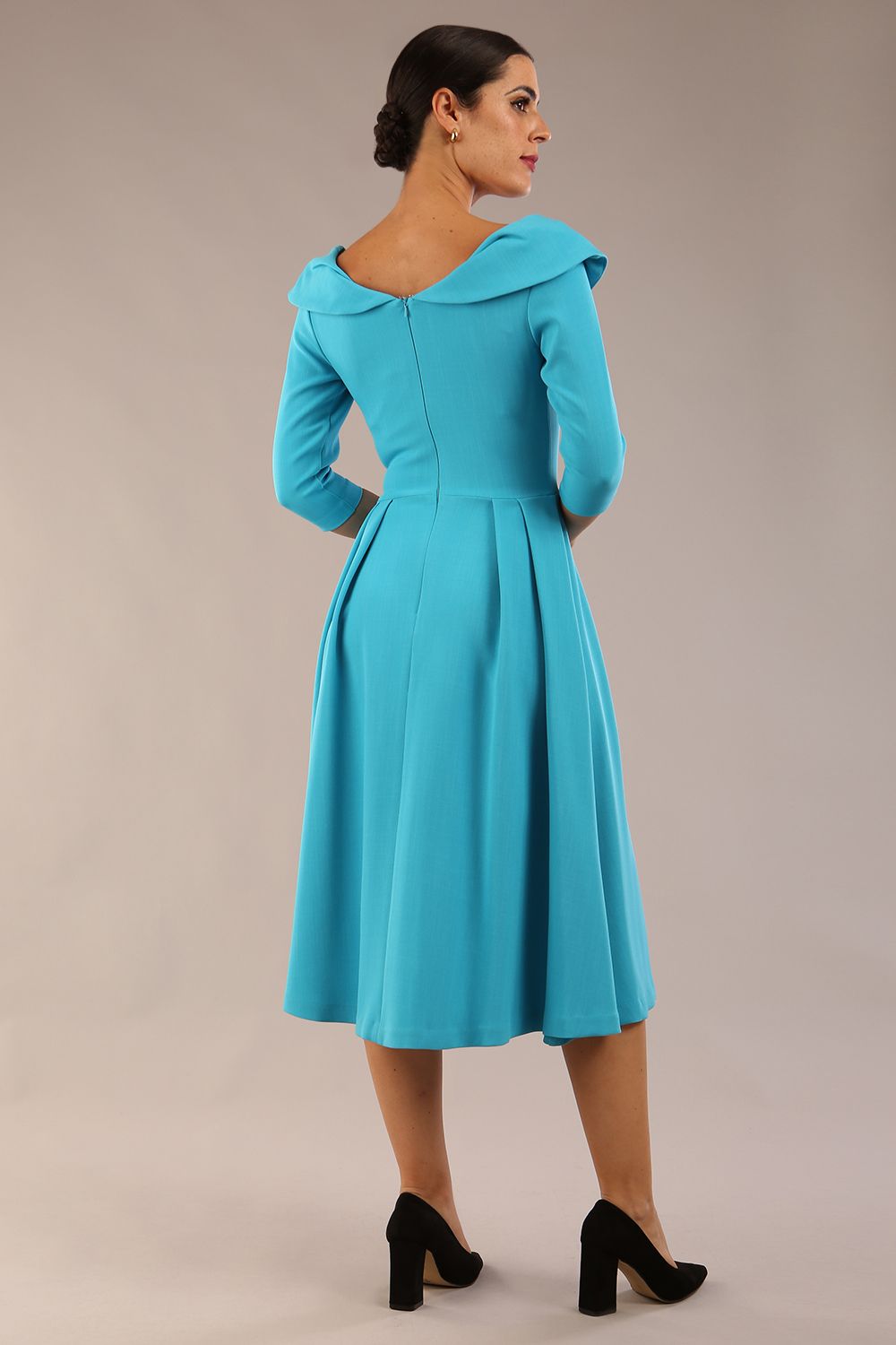 Chesterton 3/4 Sleeve A-Line Dress 