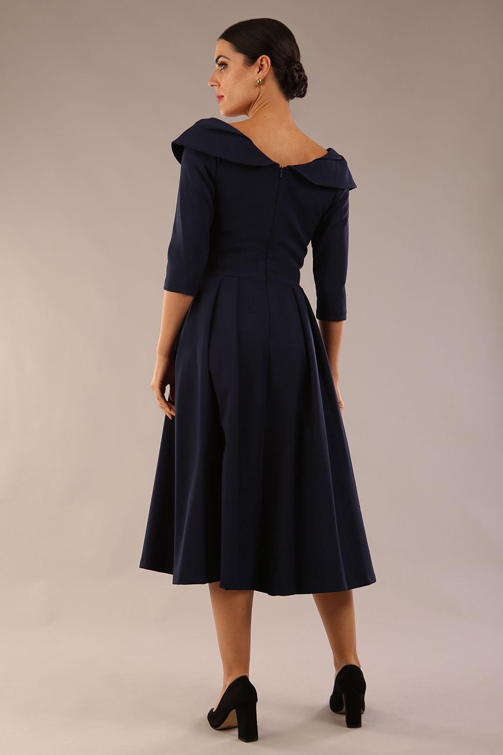 Chesterton 3/4 Sleeve A-Line Dress 
