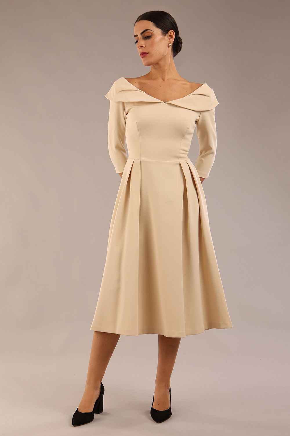 Chesterton 3/4 Sleeve A-Line Dress 