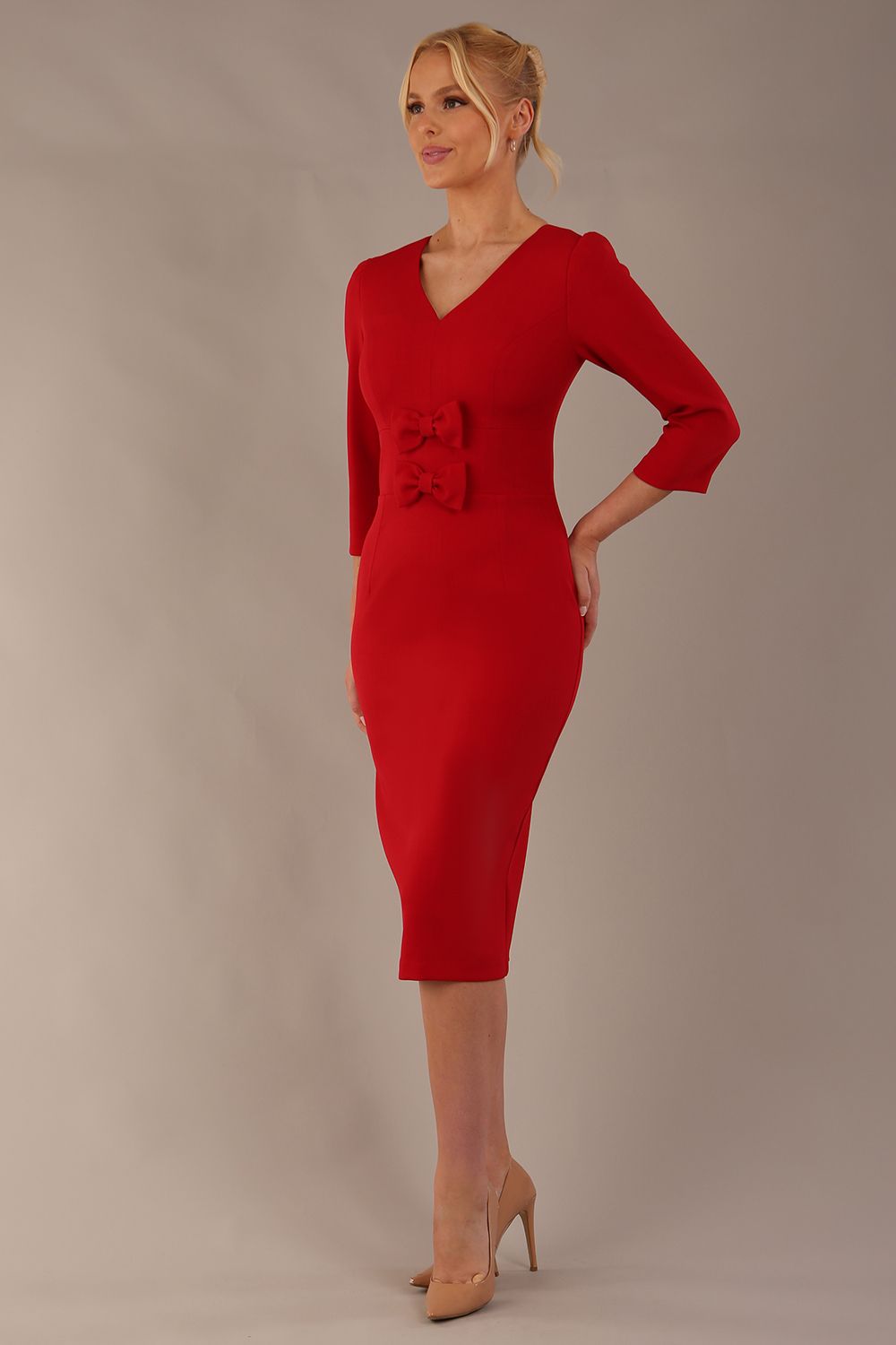 Corniche Double Bow Pencil Dress 