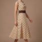 Suffolk Contrast Midriff Spot Dress
