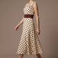 Suffolk Contrast Midriff Spot Dress
