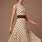Suffolk Contrast Midriff Spot Dress