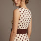 Suffolk Contrast Midriff Spot Dress