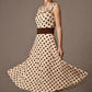 Suffolk Contrast Midriff Spot Dress